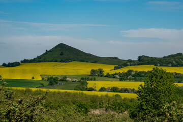 sunset of the Czech Central Mountain (Czech Republic) Europe.