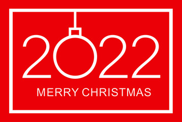Fototapeta na wymiar Merry Christmas design template. Merry Christmas 2022. Isolated vector illustration on red background.