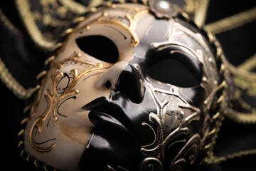 A  Venetian carnival mask close up