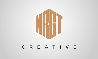 creative polygon NRGT letters logo design, vector template