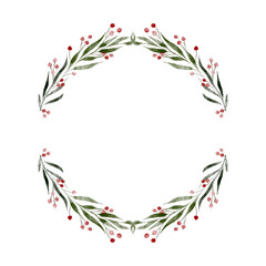 Digital illustration of Christmas wreath
