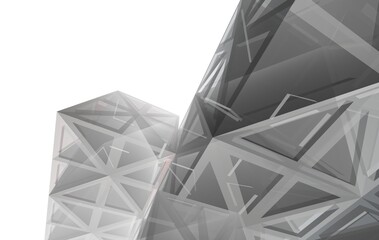 abstract architecture digital drawing 3d illustration