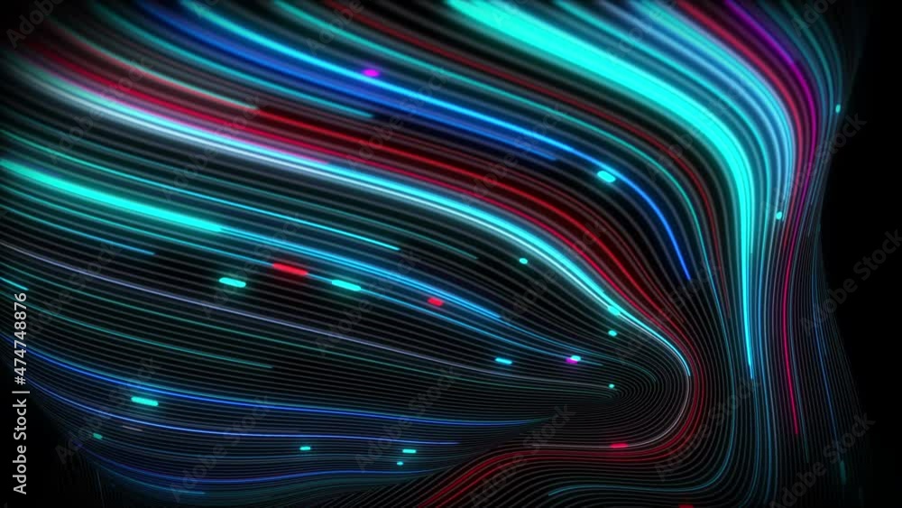 Poster spiral vortex streams of light on a surface with lines. colorful and decorative backgrounds for pres