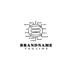 cpu chip logo icon design template black isolated vector illustration