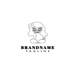day of the dead symbol logo icon cartoon design template black isolated vector illustration