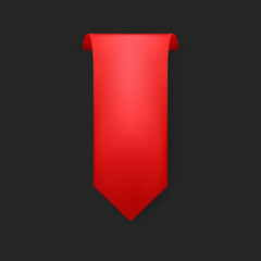 Red blank label. Ribbon badge, vector banner, price tag, online shopping web banner.