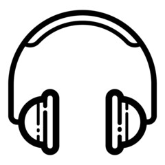 Headphones Flat Icon Isolated On White Background