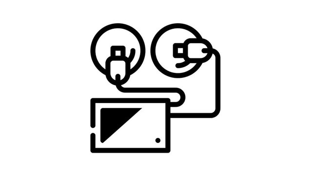 stimulator with suction cups animated line icon stimulator with suction cups sign. isolated on white background