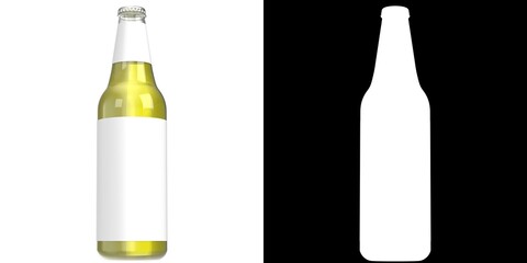 3D rendering illustration of a beer bottle