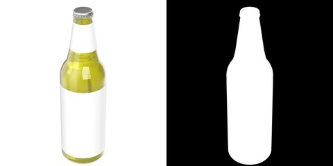 3D rendering illustration of a beer bottle