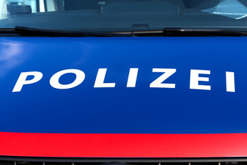 Police lettering on an austrian emergency vehicle