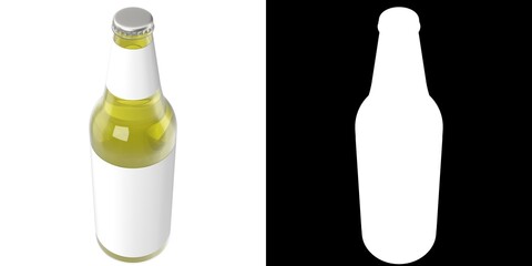 3D rendering illustration of a beer bottle