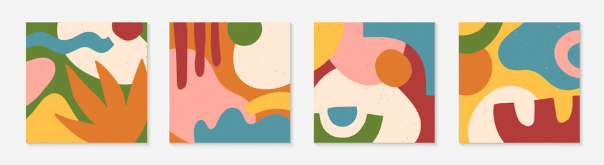 Set of abstract vector illustrations with hand drawn various organic shapes and graphic elements.Trendy artistic contemporary designs for prints,flyers,banners,invitations,branding design,covers © Xenia Artwork 