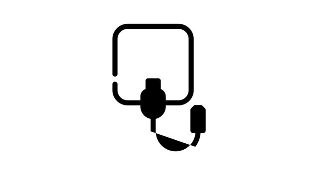 electrode of stimulator animated line icon electrode of stimulator sign. isolated on white background