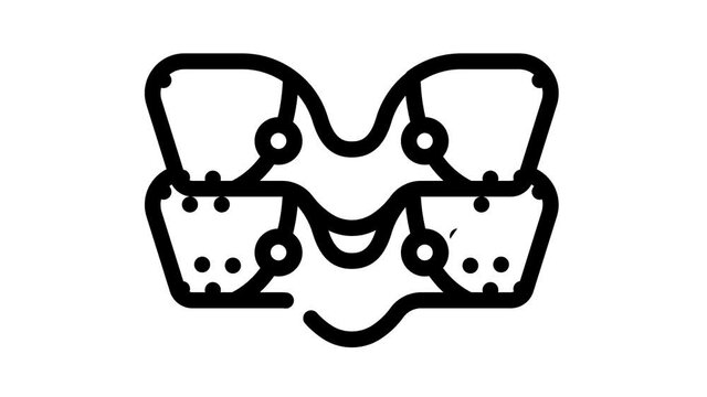 thighs ems training animated line icon thighs ems training sign. isolated on white background