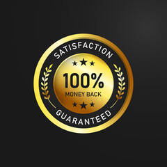 Circle 100% satisfaction guaranteed badge design