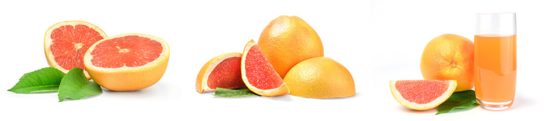 Group of grapefruit on a white background cutout