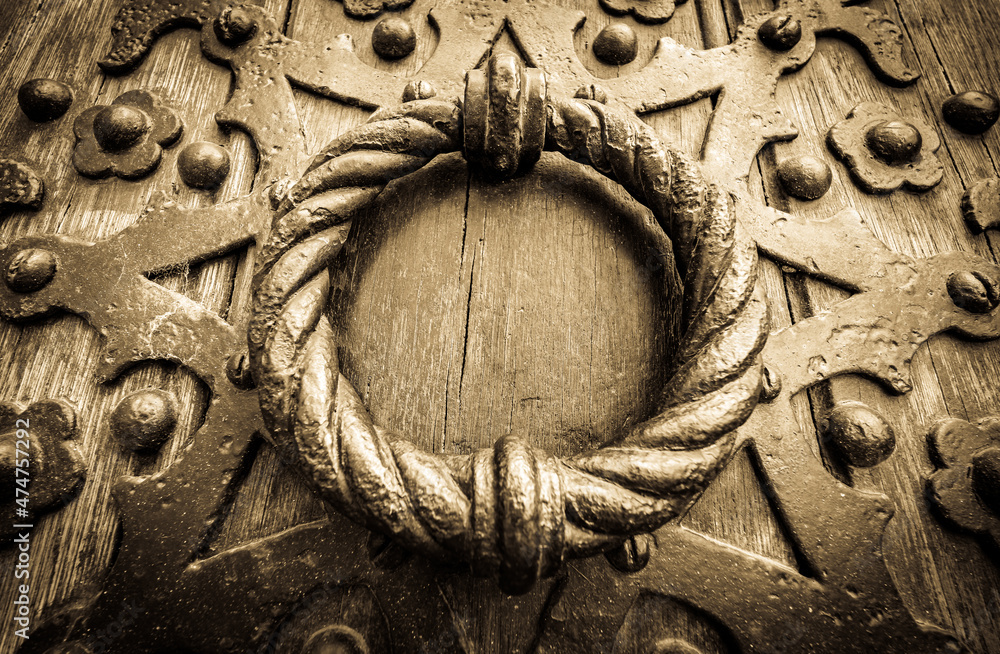 Canvas Prints antique door knocker - close up