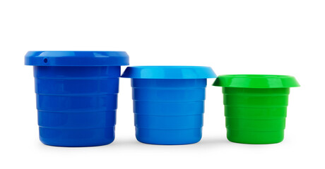 baby toy bucket isolated on white