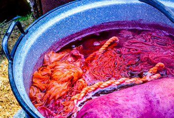 colorful wool - close up