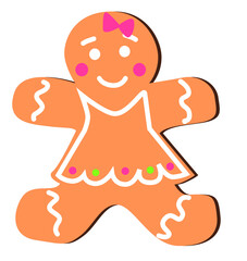 Gingerbread girl traditional Christmas cookies