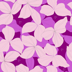 Fototapeta na wymiar vector seamless pattern flowers . Botanical illustration for wallpaper, textile, fabric, clothing, paper, postcards