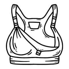 Nursing bra for women during lactation and breastfeeding, vector sketch doodle icon. Maternity and special feeding devices