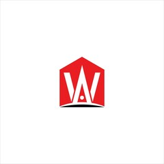 letter w logo vector template house