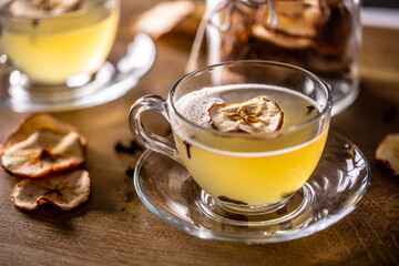 Whiskey drink Hot Apple Teddy with dried apples and cloves