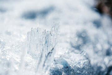 Naklejka na ściany i meble Ice crystal macro photography, background