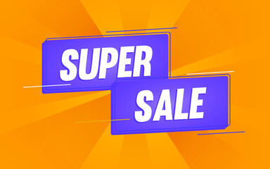 Discount for Sales. Purple balloon on a yellow background.