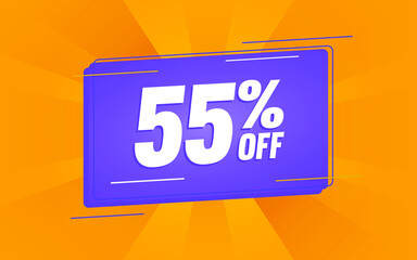 Discount for Sales. Purple balloon on a yellow background.