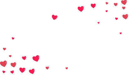 Pink Hearts Vector White Backgound. Falling