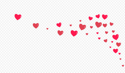 Red Hearts Vector Transparent Backgound. Cut