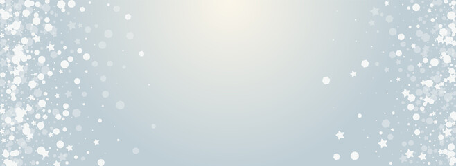 Silver Snowfall Vector Panoramic Transparent