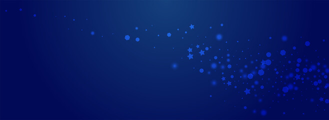 Obraz premium Shiny Flake Vector Pnoramic Blue Background.