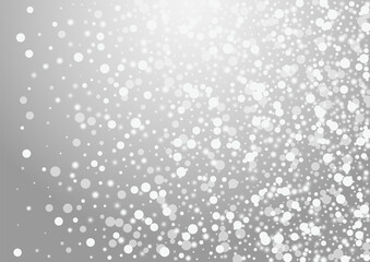 Grey Snowflake Vector Grey Background. White Xmas