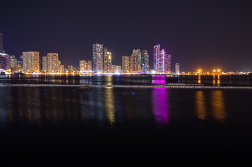 Fototapeta na wymiar Night view of Sharjah