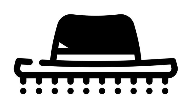 hat spain animated line icon hat spain sign. isolated on white background