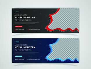 Social media cover design timeline banner template use for business marketing or advertisement service 