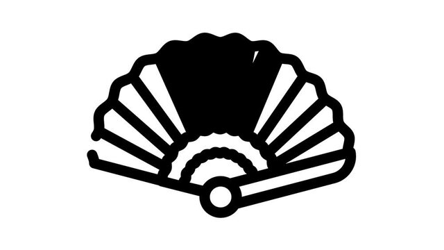fan spain animated line icon fan spain sign. isolated on white background