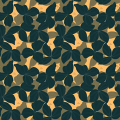 vector seamless pattern with leaves. Botanical illustration for wallpaper, textile, fabric, clothing, paper, postcards