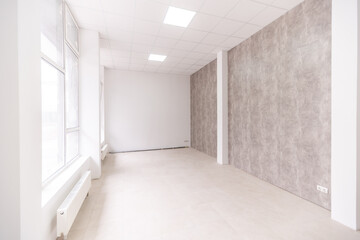 interior photo, apartment after new renovation without furniture in loft style