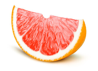 Grapefruit fruit slice isolated on white background