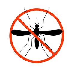 Be careful, mosquitoes with a warning, a forbidden sign. Ideal for informational and institutional sanitation and related care. A sign of danger. Malaria.
