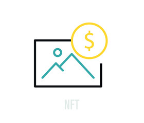 sell your art or painting as unique digital asset, NFT concept. editable vector,graphic.
