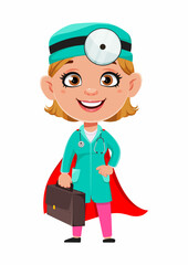 Doctor woman cartoon character