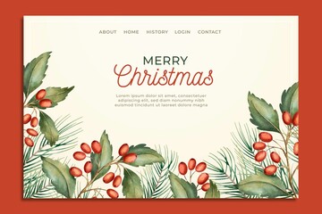 vintage christmas landing page vector design illustration