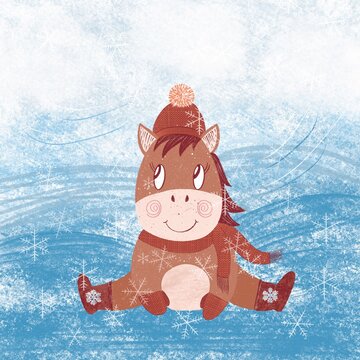animal, baby, background, banner, blue, boy, card, cartoon, celebration, character, child, childhood, christmas, cloud, cold, colorful, cute, december, decorate, decoration, donkey, frost, gift, girl,