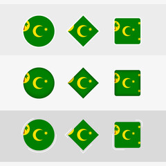 Cocos Islands flag icons set, vector flag of Cocos Islands.